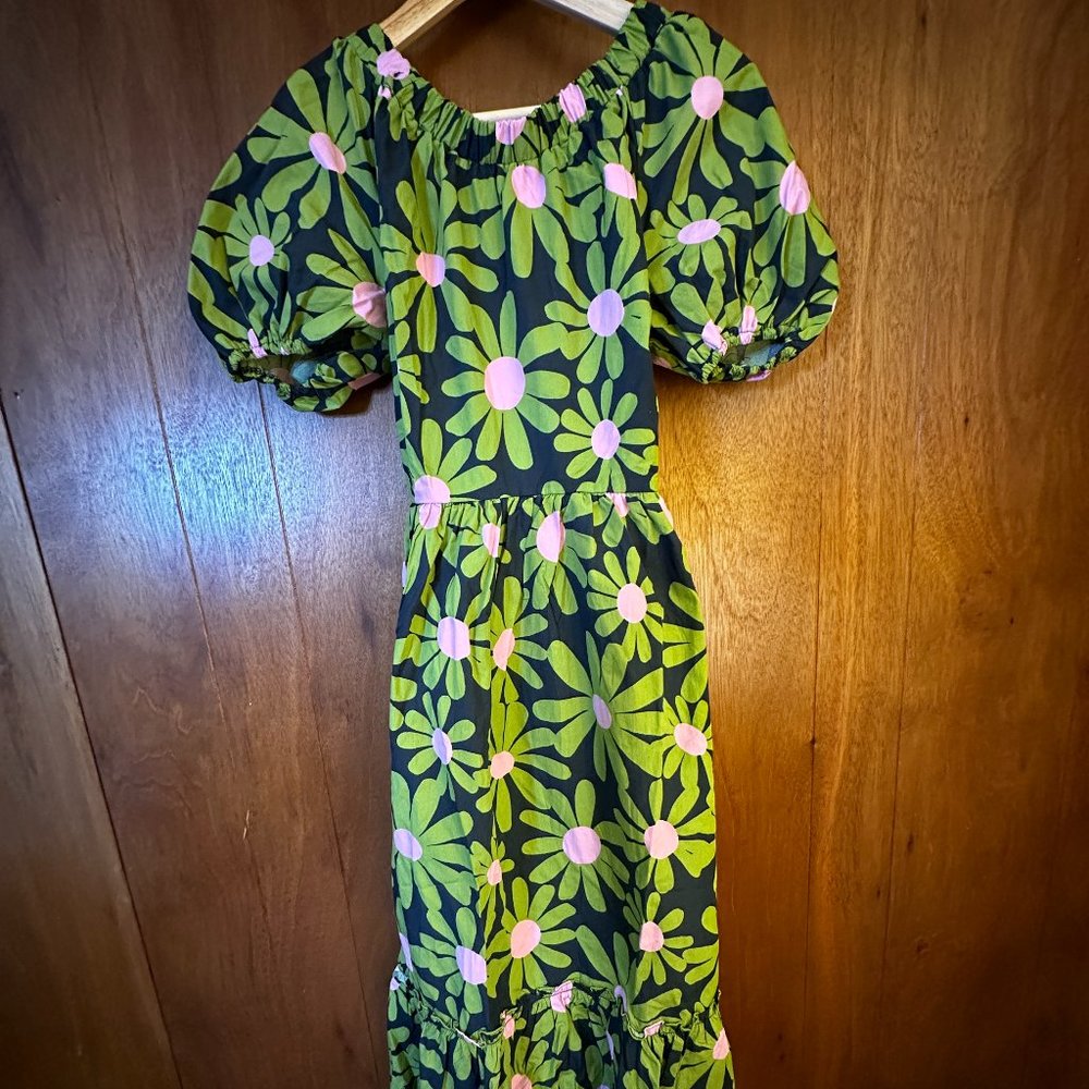 Topshop Floral Cotton Midi Dress